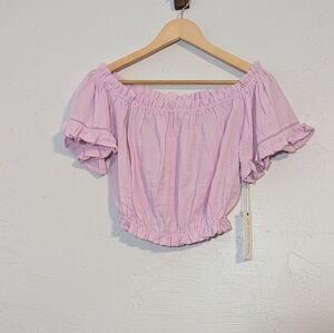 Ocean Drive Pastel Pink Cute Dainty Coquette Cottagecore Spring Garden CropTop M